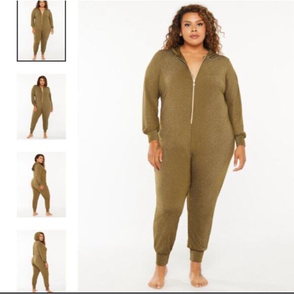 Savage x Fenty Sleep & Shine hooded one piece military green womens Large 12 14 - Picture 1 of 9